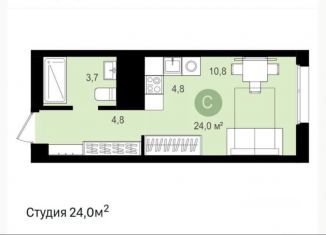 Продажа квартиры студии, 24 м2, Новосибирск, улица Аэропорт, 25А, ЖК Авиатор
