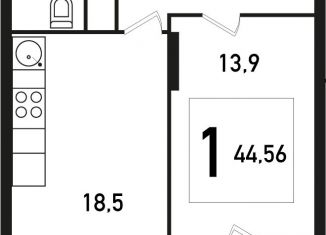 Продажа 1-комнатной квартиры, 44.6 м2, Москва, жилой комплекс Светлый Мир Станция Л, к11, станция Депо
