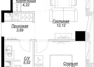 Однокомнатная квартира на продажу, 37.4 м2, Москва, ЖК Фили Сити