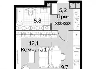 Продам квартиру студию, 32.7 м2, Москва, ЖК Сидней Сити, жилой комплекс Сидней Сити, к2/1