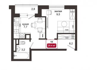 Продается однокомнатная квартира, 28.9 м2, деревня Солманово