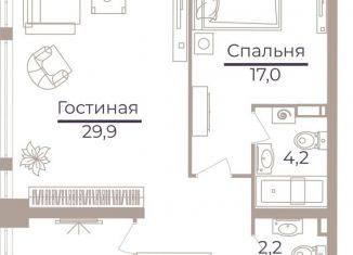 Продажа двухкомнатной квартиры, 76.6 м2, Москва, Херсонская улица, 43к5, метро Зюзино