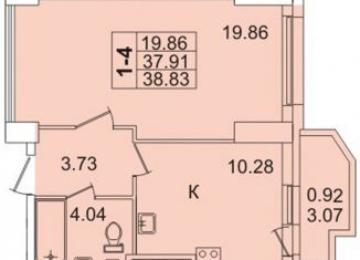 Продается 1-ком. квартира, 38 м2, Санкт-Петербург, проспект Просвещения, 43, ЖК Лондон Парк