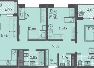 Продам трехкомнатную квартиру, 72 м2, Краснодарский край