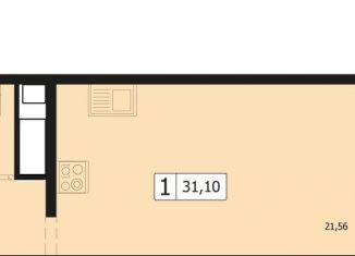 Однокомнатная квартира на продажу, 29.6 м2, Краснодар, улица Автолюбителей, 1Длит4, ЖК Парусная Регата