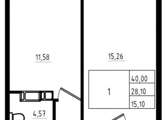 Продам однокомнатную квартиру, 40 м2, Мурино, ЖК Тридевяткино Царство