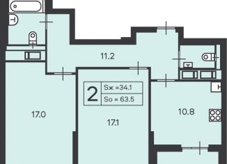 Продажа 2-комнатной квартиры, 63.5 м2, Москва, Амурская улица, вл1к9/1, станция Локомотив