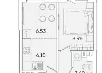 Продаю 1-комнатную квартиру, 30.1 м2, Мурино, Екатерининская улица