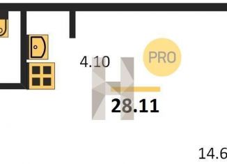 Квартира на продажу студия, 28.1 м2, Новосибирск, Озёрная улица, ЖК Крымский