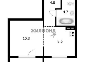 Продается 1-комнатная квартира, 28 м2, Новосибирск, ЖК Галактика, улица Николая Островского