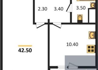 Продам 1-ком. квартиру, 42.5 м2, Воронеж, улица Артамонова, 34Ж, ЖК Волна-1