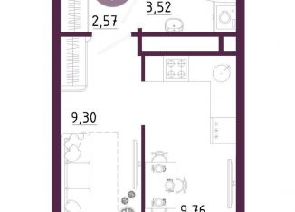 1-комнатная квартира на продажу, 27.5 м2, Тула