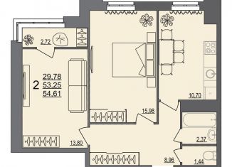 Продам 2-комнатную квартиру, 54.6 м2, Волгоград, Краснооктябрьский район, Тарифная улица, 13