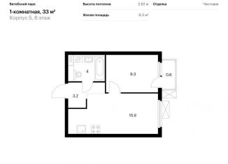 Продается 1-ком. квартира, 33 м2, Санкт-Петербург, метро Волковская, жилой комплекс Витебский Парк, 5