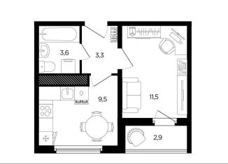 Продажа 1-комнатной квартиры, 29.4 м2, Ростов-на-Дону, ЖК Пятый Элемент