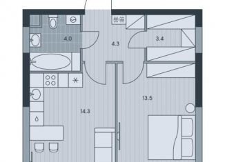 Продается 1-ком. квартира, 39.5 м2, Москва, Обручевский район