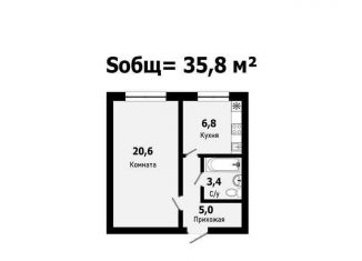 Продам 1-комнатную квартиру, 35.8 м2, Санкт-Петербург, Дальневосточный проспект, 36, метро Улица Дыбенко