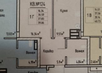 Продается 1-комнатная квартира, 39.1 м2, Ростов-на-Дону, ЖК Новый Горизонт