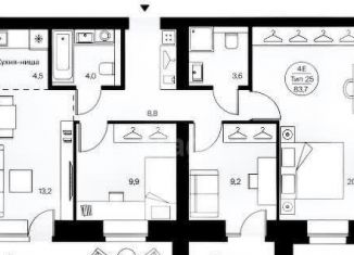 Продается 4-ком. квартира, 83.7 м2, Сыктывкар, Петрозаводская улица, 43