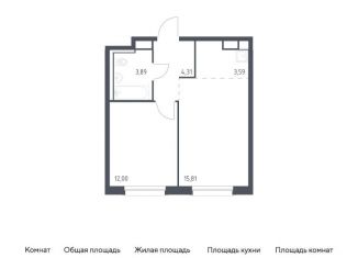 Продам 1-ком. квартиру, 39.6 м2, Ленинградская область