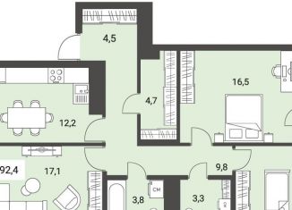 Продается трехкомнатная квартира, 88.7 м2, Удмуртия, улица имени В.С. Тарасова, 4