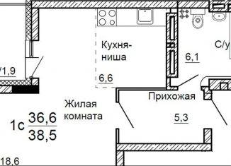 Продажа квартиры студии, 38.5 м2, Новосибирск, улица Петухова, 170, метро Площадь Маркса