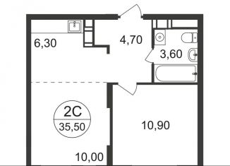 Продается 2-ком. квартира, 35.5 м2, Московская область, Озёрная улица, 2