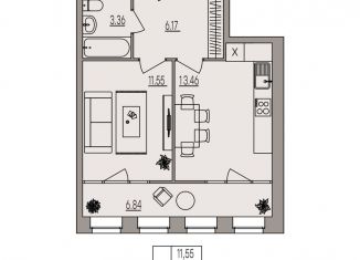 Продам 1-ком. квартиру, 38 м2, Волгоградская область, улица Землячки, 84/7