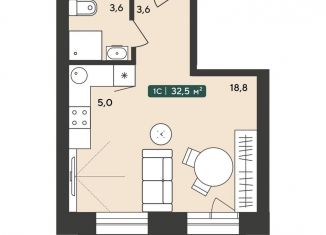 Продается 1-ком. квартира, 32.5 м2, Новосибирская область