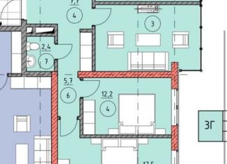 Продается 3-комнатная квартира, 80 м2, Грозный, улица Довлитмирза Хочкаевича Хачукаева, 4Г