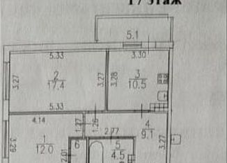 Продаю 2-ком. квартиру, 55.2 м2, Санкт-Петербург, Богатырский проспект, 60к1, метро Беговая