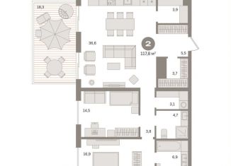 Продается 2-ком. квартира, 118 м2, Москва, метро Бутырская