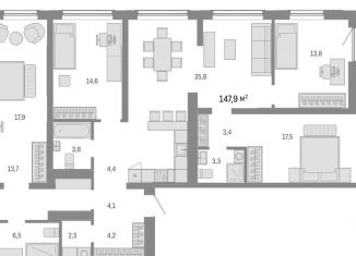 Продается 5-комнатная квартира, 147.9 м2, Новосибирск, метро Речной вокзал