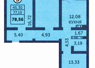 Продаю 3-комнатную квартиру, 80 м2, Оренбург, улица Фронтовиков, 8/3, ЖК Победа