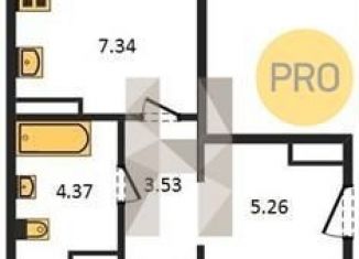 Продается 1-ком. квартира, 51.3 м2, рабочий посёлок Краснообск, 3-й микрорайон, 14/1