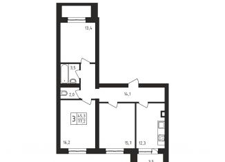 Продаю 3-ком. квартиру, 77.2 м2, село Миловка, улица Довлатова, 2