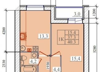 Продается 1-комнатная квартира, 40.3 м2, Ивановская область