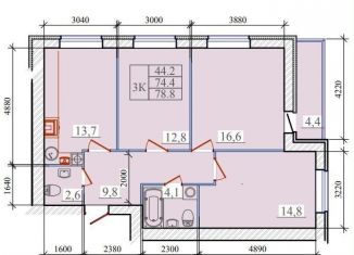 Продаю 3-ком. квартиру, 78.8 м2, Ивановская область