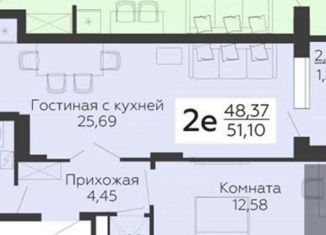 Продается 1-ком. квартира, 48 м2, Воронеж, Советский район, улица Теплоэнергетиков, 17к4