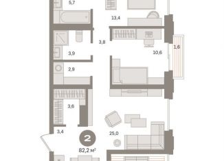 Продам 2-ком. квартиру, 83.1 м2, Москва, метро Бутырская