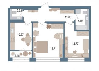 Продам 2-ком. квартиру, 62 м2, Уфа, улица Пархоменко, 156Е