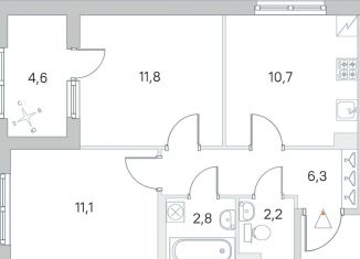 Продажа 2-ком. квартиры, 47.6 м2, Санкт-Петербург, улица Нины Петровой, 8к1