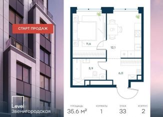 Продается 1-комнатная квартира, 35.6 м2, Москва, СЗАО, жилой комплекс Левел Звенигородская, к2