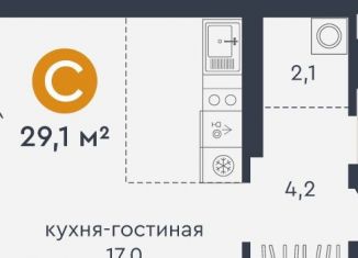 Продажа квартиры студии, 29.1 м2, Екатеринбург, метро Машиностроителей