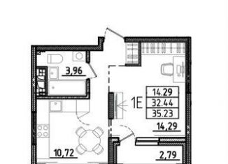 1-ком. квартира на продажу, 35.2 м2, Пенза, Октябрьский район