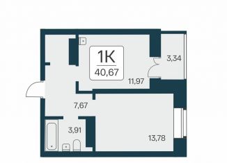 Продаю 1-комнатную квартиру, 40.7 м2, Новосибирск, метро Площадь Ленина