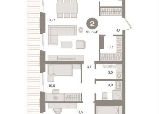 Продажа 2-комнатной квартиры, 96.5 м2, Москва