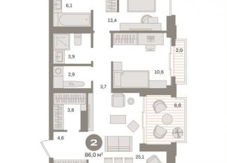 2-комнатная квартира на продажу, 86.1 м2, Москва, метро Фонвизинская