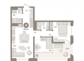 Продам 2-комнатную квартиру, 74.4 м2, Москва, метро Фонвизинская