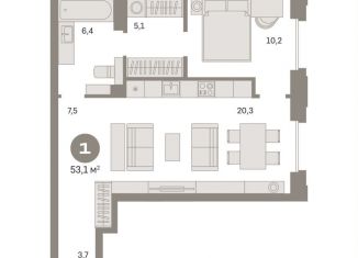 1-ком. квартира на продажу, 53.2 м2, Москва, СВАО